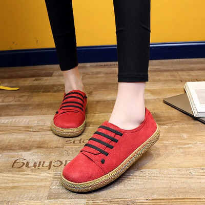 Ženske cipele Mokasine s ravnim dnom na vezanje Ženske nove jesenske ležerne cipele za ljenju na otvorenom Udobne svijetle jednobojne ravne cipele