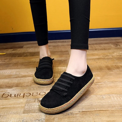 Ženske cipele Mokasine s ravnim dnom na vezanje Ženske nove jesenske ležerne cipele za ljenju na otvorenom Udobne svijetle jednobojne ravne cipele