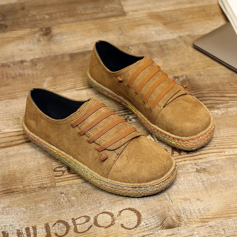 Ženske cipele Mokasine s ravnim dnom na vezanje Ženske nove jesenske ležerne cipele za ljenju na otvorenom Udobne svijetle jednobojne ravne cipele