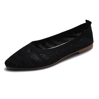 2022. NOVO Ženske natikače na ravne natikače Patchwork špicasti prsti Plitke balerinke Cipele za pletenje Ležerne ravne cipele Balerinke