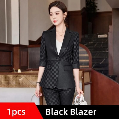 Naiste suvised pükstekomplektid 2023, uued hall valge must poolvarrukatega bleiser ja pükste ülikond šikk naiste elegantne äriline 2-osaline komplekt