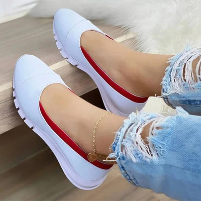 2021. gada vasaras plakanas apavi sievietēm Modes, raibs, ikdienišķs, vulkanizēts sieviešu apavi ar apaļu purngalu, āra sieviešu apavi