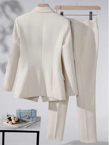 Σετ 2 τεμαχίων Γυναικείο επίσημο παντελόνι Γυναικείο σακάκι και παντελόνι 2 τεμαχίων Επίσημο κοστούμι παντελόνι Γυναικείο γραφείο Γυναικεία ρούχα εργασίας