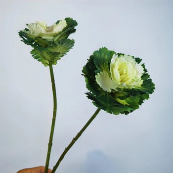40 εκατοστά τεχνητό κινέζικο λάχανο πράσινα ψεύτικα φύλλα Pamphrey Κλαδί ψεύτικο λουλούδι Διακόσμηση κήπου σπιτιού