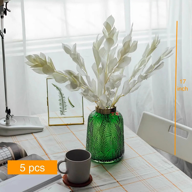 5 kom sušene bijele naranče mandarine Banyan talijanski ruscus listovi, prirodna biljka pravog eukaliptusa za dom, vjenčani buket cvijeća