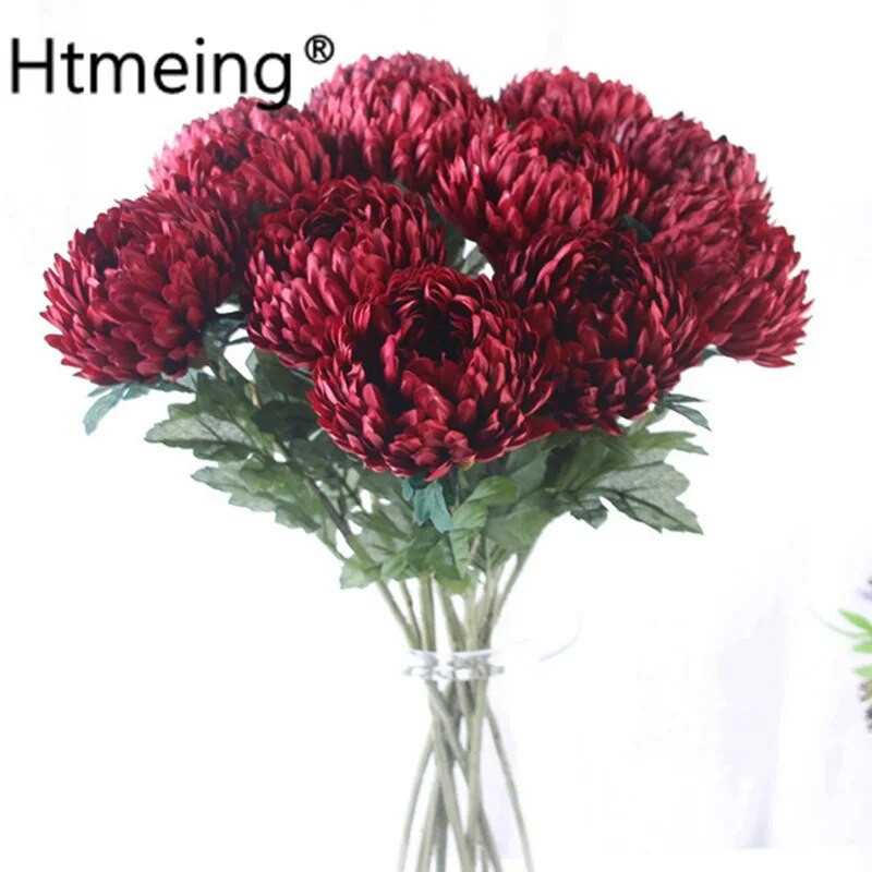 umjetno stabljike cvijeća Bellis perennis Cvjetovi krizantema ruža dalija svila Cvjetne glavice tratinčica DIY rukotvorina kućnog ureda