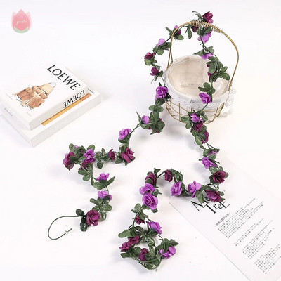 2,5M Ružice Zid Bršljan Vinova loza Dekoracija sobe Girlanda Vjenčanje Dom Proljetna dekoracija Umjetna lijana Vrtni luk Lažna biljka Vinova loza