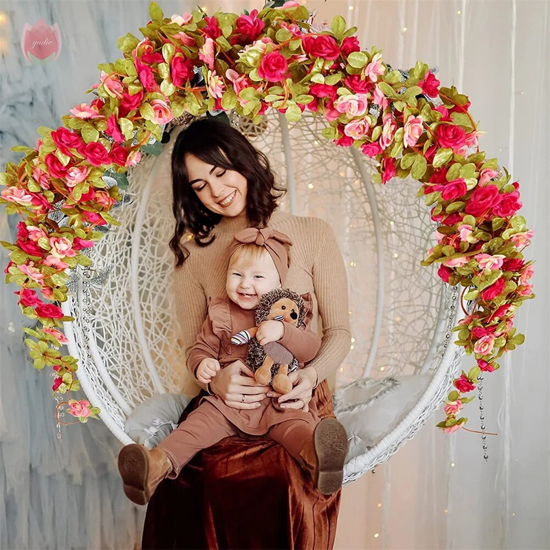 2,5M Ružice Zid Bršljan Vinova loza Dekoracija sobe Girlanda Vjenčanje Dom Proljetna dekoracija Umjetna lijana Vrtni luk Lažna biljka Vinova loza