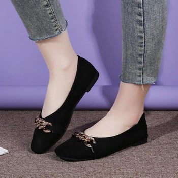 Пролетни модни плоски обувки Дамски качествени метални мокасини с приплъзване Дамски равни обувки Мокасини голям размер 35-40 Sapato Feminino 2023