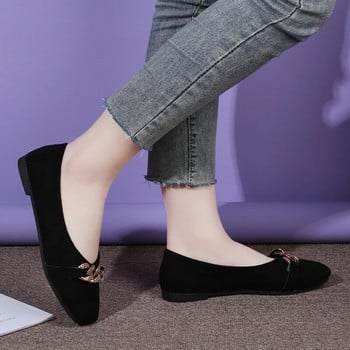 Пролетни модни плоски обувки Дамски качествени метални мокасини с приплъзване Дамски равни обувки Мокасини голям размер 35-40 Sapato Feminino 2023