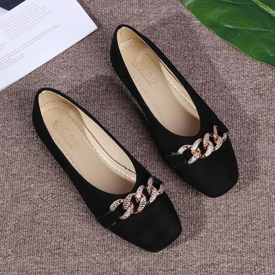 Kevadmoodsad lamedad naistejalatsid, kvaliteetsed metallist jalatsikingad Naiste lamedad mokassiinid, suur suurus 35–40 Sapato Feminino 2023