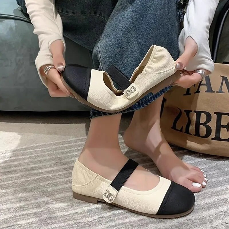 Γυναικεία παπούτσια 2023 Fashion Basic Γυναικεία φλατ Καλοκαιρινή Συνοπτική Beanie Flat παπούτσια Στρογγυλά παπούτσια που ταιριάζουν στο χρώμα Γυναικεία παπούτσια Zapato