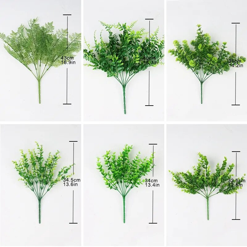 Umjetno cvijeće Biljke Duga stabljika Plastika Perzijski eukaliptus Listovi Ribe Biljke Središnji dijelovi stolova za kućni ured Ukrasi za vrt
