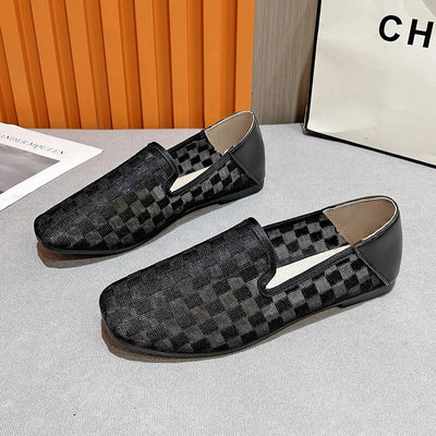 Γυναικεία casual παπούτσια με αναπνεύσιμο διχτυωτό πλέγμα, Φθινοπωρινά νέα ελαφριά παπούτσια για περπάτημα για γυναίκες Λευκά γυναικεία ίσια παπούτσια γραφείου