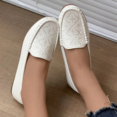 Tendon potplat mekane kožne majčinske cipele u proljetnom stilu ravne mekane jednostruke cipele sredovječne ženske cipele udobne kožne cipele