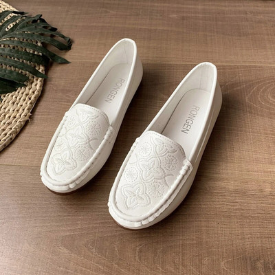 Tendon potplat mekane kožne majčinske cipele u proljetnom stilu ravne mekane jednostruke cipele sredovječne ženske cipele udobne kožne cipele