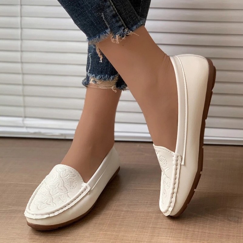 Tendon potplat mekane kožne majčinske cipele u proljetnom stilu ravne mekane jednostruke cipele sredovječne ženske cipele udobne kožne cipele