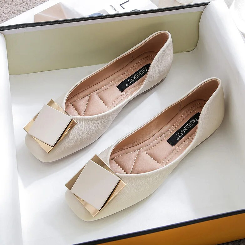 Proljeće Jesen Ženske ravne cipele s ravnim prstima Crne ženske cipele za čamac Udobne stare uredske ženske cipele Zapatos Mujer 9319N