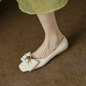 Kevad-sügis naiste korterid, suur kaar paadikingad, kandiline varvas, madala kontsaga kleit kleit kingad Pärlipulmakingad Naiste pruutpaber 9810N