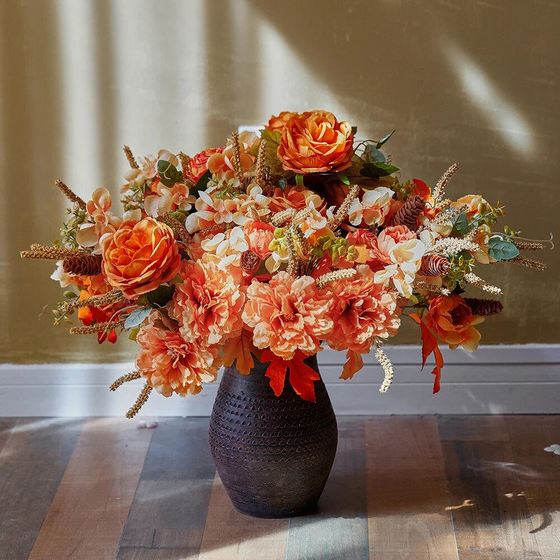 PARTY JOY Jesenski dekor Buket cvijeća za vjenčane bukete Jesenski dekor Svileno umjetno cvijeće Zabava Svadba Baby Shower Dekoracija doma