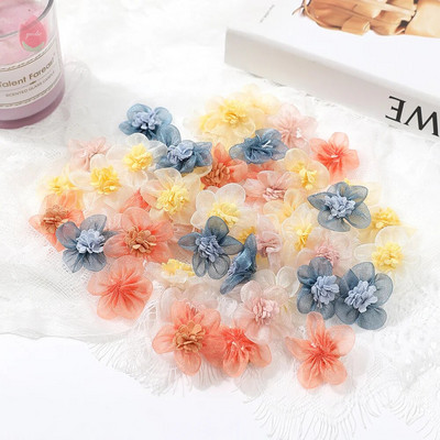 5Pcs 3Cm Mini svileni šifon Umjetno cvijeće Glava Kućni vrt Soba Dekoracija vjenčanja Umjetne biljke DIY Dodaci Dekoracija