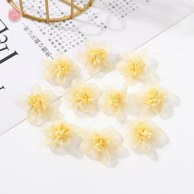 5Pcs 3Cm Mini svileni šifon Umjetno cvijeće Glava Kućni vrt Soba Dekoracija vjenčanja Umjetne biljke DIY Dodaci Dekoracija