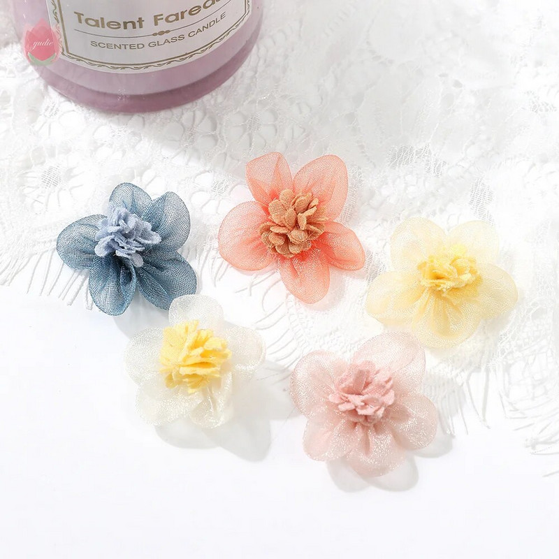 5Pcs 3Cm Mini svileni šifon Umjetno cvijeće Glava Kućni vrt Soba Dekoracija vjenčanja Umjetne biljke DIY Dodaci Dekoracija