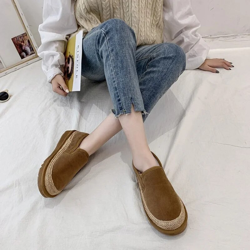 Krzno od brušene kože 2022. Nove modne temperamentne podstave zimske kratke čizme za snijeg s patentnim zatvaračem Tople cipele Vodootporne cipele Ženske čizme