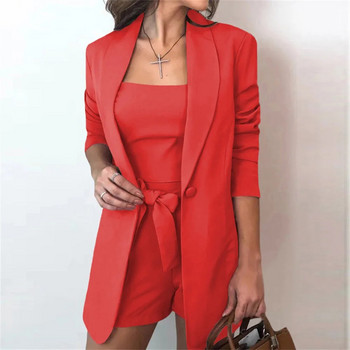 Γυναικεία κοντό σετ Bule 2023 Νέα σε casual blazer παλτό + σορτς 2 τεμαχίων Κομψά γυναικεία επίσημα κοστούμια παντελονιού