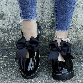 2022 Нови пролетни и есенни модни дамски равни обувки с лък Единични обувки с кръгли пръсти Дамски обувки с меко дъно Дамски обувки голям размер