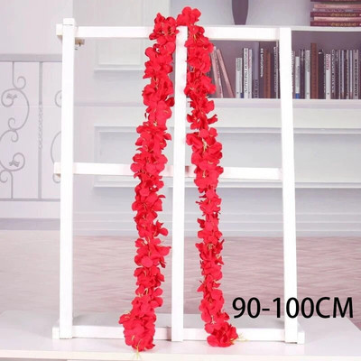 Vjenčani ukrasi Viseća svilena glicinija Umjetno cvijeće Vinova loza 1M Cvijeće hortenzije Girlanda Strugani luk Zidni ukras za kućni vrt