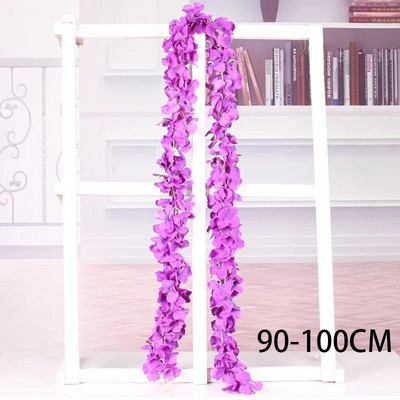 Vjenčani ukrasi Viseća svilena glicinija Umjetno cvijeće Vinova loza 1M Cvijeće hortenzije Girlanda Strugani luk Zidni ukras za kućni vrt