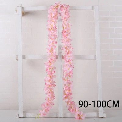 Vjenčani ukrasi Viseća svilena glicinija Umjetno cvijeće Vinova loza 1M Cvijeće hortenzije Girlanda Strugani luk Zidni ukras za kućni vrt