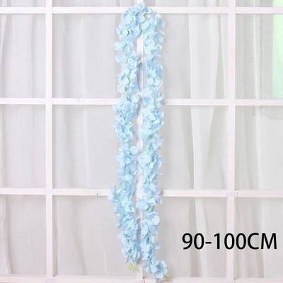 Vjenčani ukrasi Viseća svilena glicinija Umjetno cvijeće Vinova loza 1M Cvijeće hortenzije Girlanda Strugani luk Zidni ukras za kućni vrt