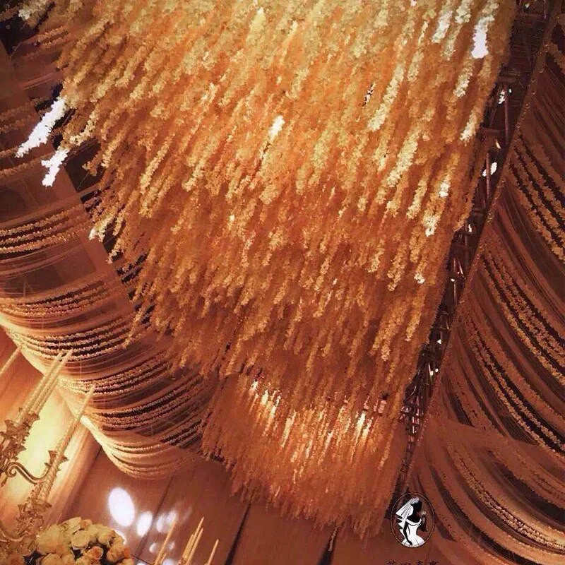 Vjenčani ukrasi Viseća svilena glicinija Umjetno cvijeće Vinova loza 1M Cvijeće hortenzije Girlanda Strugani luk Zidni ukras za kućni vrt