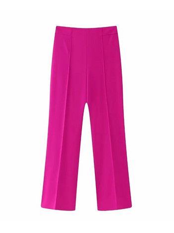 Suninheart Women 2023 Elegant Blazer Suits Sets Fashion μακρυμάνικο μπουφάν με ζώνη σταθερό ψηλόμεσο φαρδύ παντελόνι