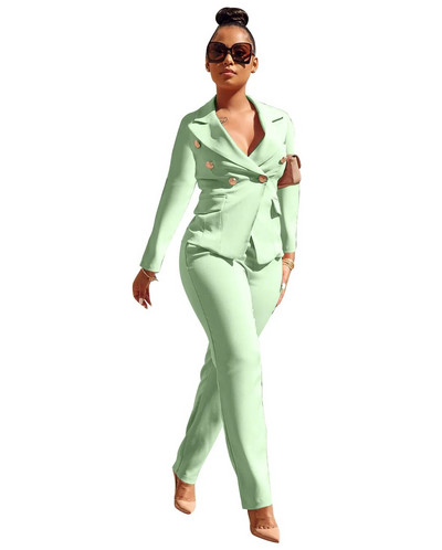 Crno uredsko odijelo za žene 2023. Sako na zakopčavanje Odijelo s dugim hlačama Gornji set sakoa Ženski luksuzni dizajnerski komplet od 2 komada, crvena