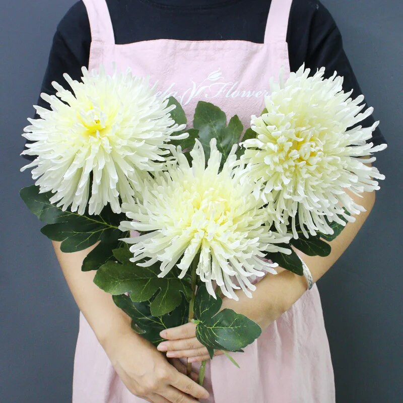 Umjetna krizantema Svila Velika zmajeva kandža Cvjetna grana Vjenčani cvjetni aranžman Materijal Kućni stol Buket za dnevni boravak