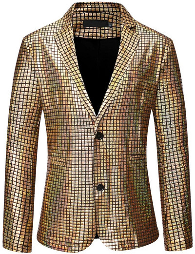 Muška maturalna odijela Sjajna dugina karirana jakna sa šljokicama Hlače Muški plesni festival Božićni kostim za noć vještica Homme