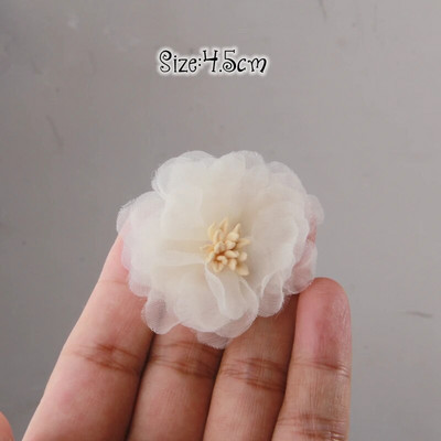 10GB/Lot Beige Series Mix Styles Komplekts Šifona auduma ziedi kāzu ielūgumiem Mākslīgie ziedi kleitu cepures dekorēšanai