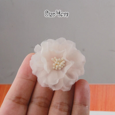 10GB/Lot Beige Series Mix Styles Komplekts Šifona auduma ziedi kāzu ielūgumiem Mākslīgie ziedi kleitu cepures dekorēšanai