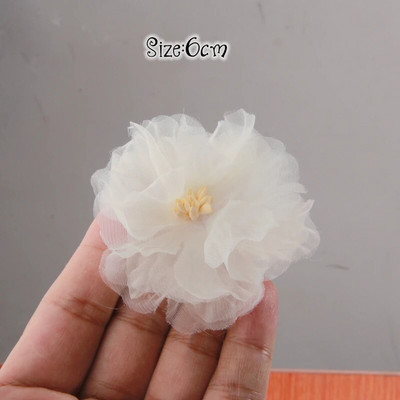 10GB/Lot Beige Series Mix Styles Komplekts Šifona auduma ziedi kāzu ielūgumiem Mākslīgie ziedi kleitu cepures dekorēšanai