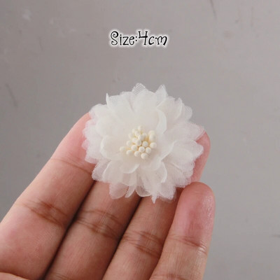 10GB/Lot Beige Series Mix Styles Komplekts Šifona auduma ziedi kāzu ielūgumiem Mākslīgie ziedi kleitu cepures dekorēšanai