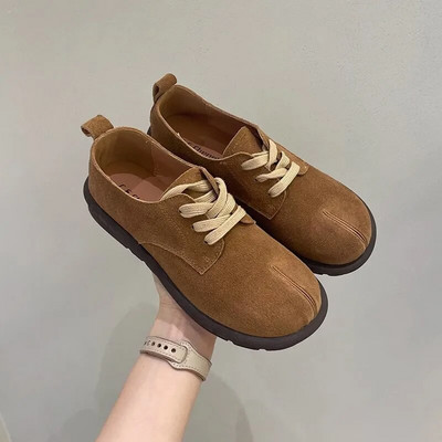 Meke ležerne ženske cipele u britanskom stilu Ženska obuća s okruglim prstima Jesenska zgodna haljina s mokasinkama s križem Nova retro jesenska osnovna veza na križ