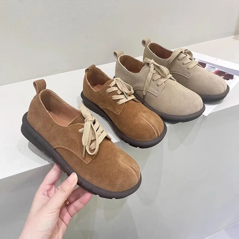 Meke ležerne ženske cipele u britanskom stilu Ženska obuća s okruglim prstima Jesenska zgodna haljina s mokasinkama s križem Nova retro jesenska osnovna veza na križ