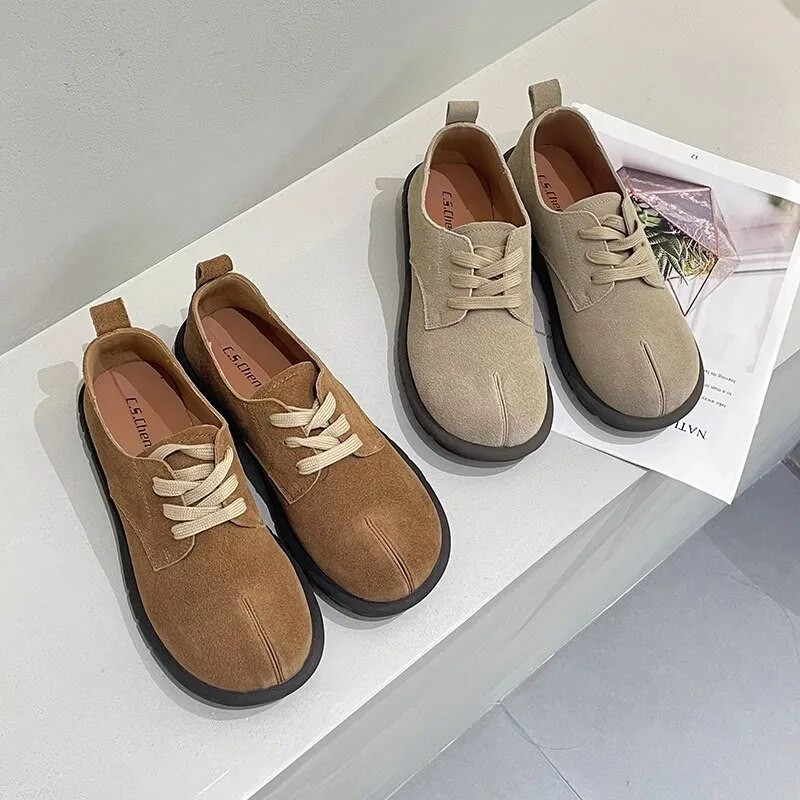 Meke ležerne ženske cipele u britanskom stilu Ženska obuća s okruglim prstima Jesenska zgodna haljina s mokasinkama s križem Nova retro jesenska osnovna veza na križ