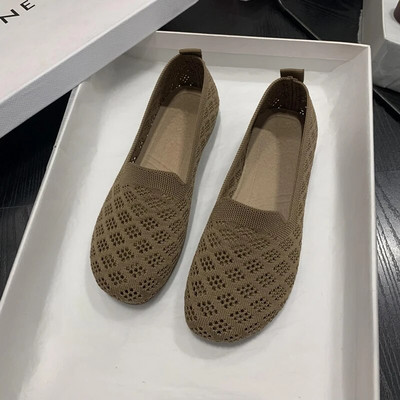 Ženske cipele visoke kvalitete za proljeće i jesen 2023., ženske ravne cipele, jednobojne mrežaste tkanine, prozračne okrugle prste Zapatillas De Mujer
