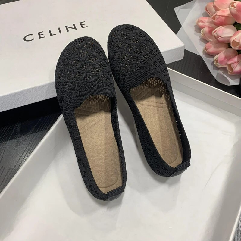 Ženske cipele visoke kvalitete za proljeće i jesen 2023., ženske ravne cipele, jednobojne mrežaste tkanine, prozračne okrugle prste Zapatillas De Mujer