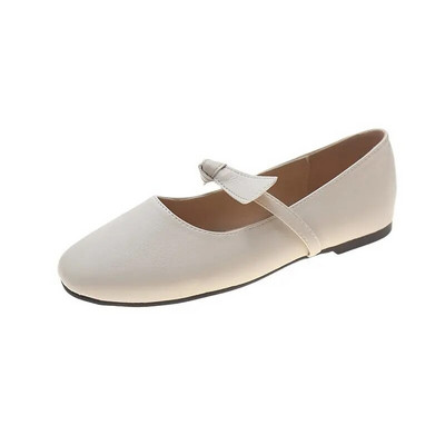 Kryžius surišti baleto plokštumos smailūs pirštai, moteriški batai Sliver Mary Jane batai vaivorykštiniai batai laivui Zapatos Mujer balta 9594N