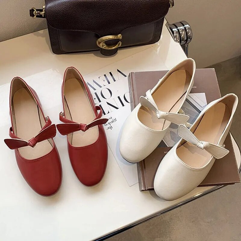 Kryžius surišti baleto plokštumos smailūs pirštai, moteriški batai Sliver Mary Jane batai vaivorykštiniai batai laivui Zapatos Mujer balta 9594N